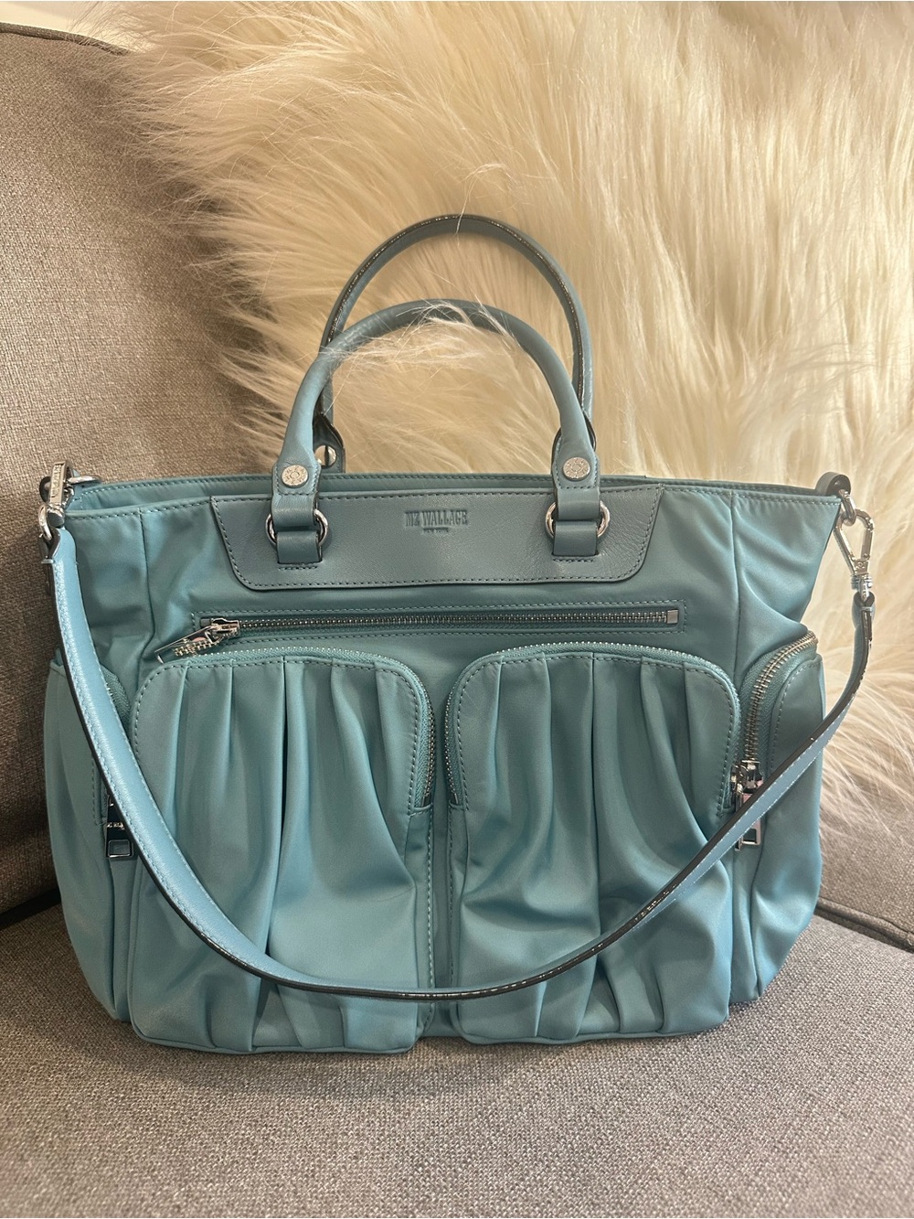 MZ Wallace Small Abbey Tote, Adriatic Blue, EUC